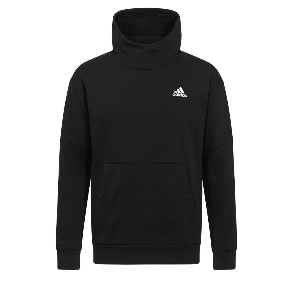 Adidas Mens Fleece Hoodie Medium Black Pullover Recycled Materials Logo NWT